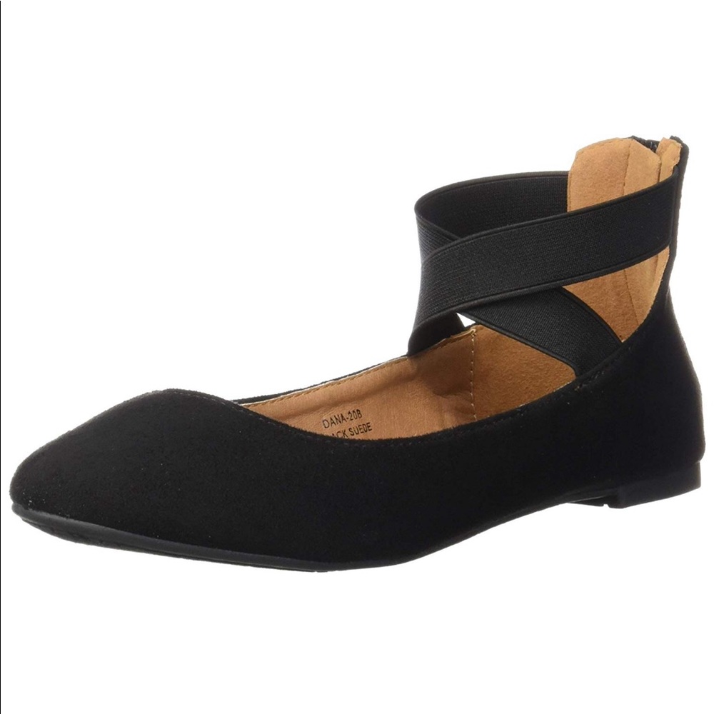 Black Strappy Flats